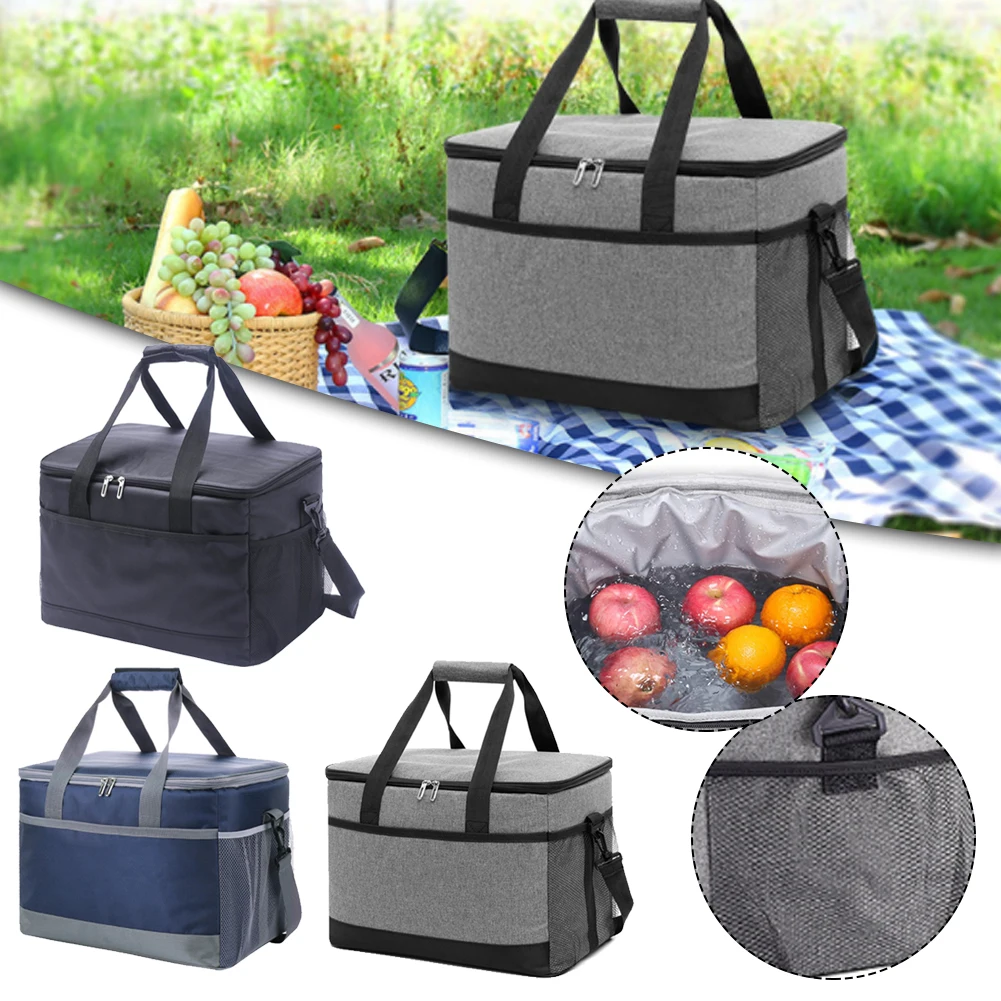 

Collapsible Large Thermal Cooler Bag Insulated Leak-proof Portable Tote Cooler for Camping BBQ Picnic Travel Outdoor Activities