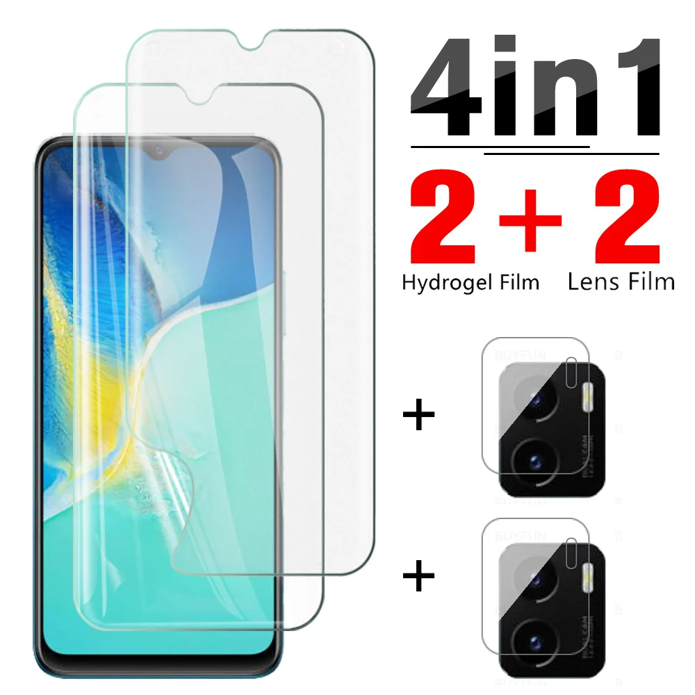 

4in1 Hydrogel Film For Vivo Y15S Screen Protector For Vivo Y15A Y15 Y12 Y17 Y52 Y72 5G Y31 Y1S Camera Lens Protective Film Cover