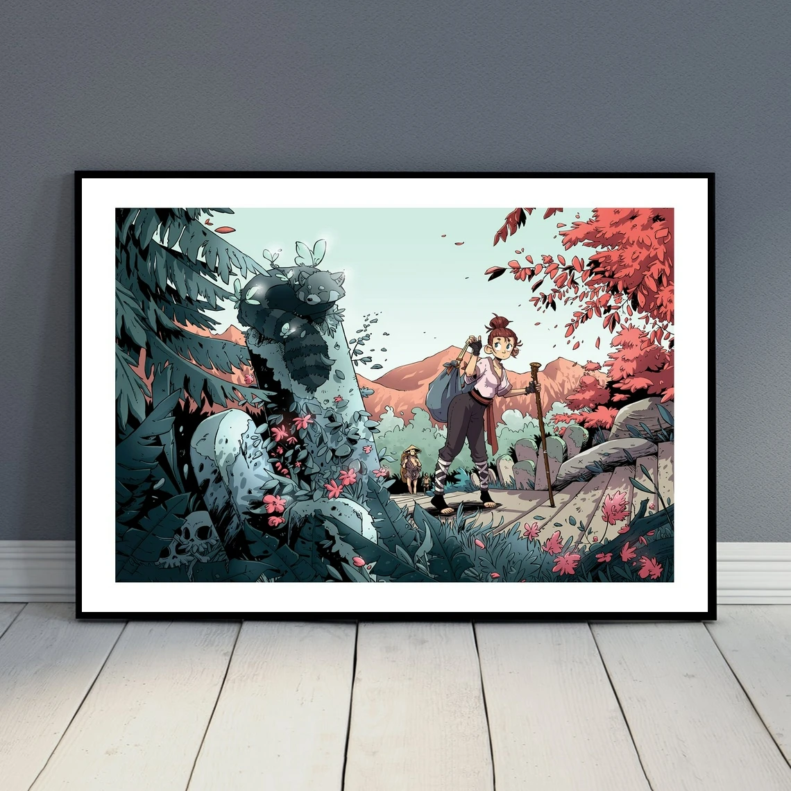 

Красная панда, японская Художественная печать, мультфильм, изображение персонажей аниме, Ранняя печать, минимализм, украшение для дома, нас...