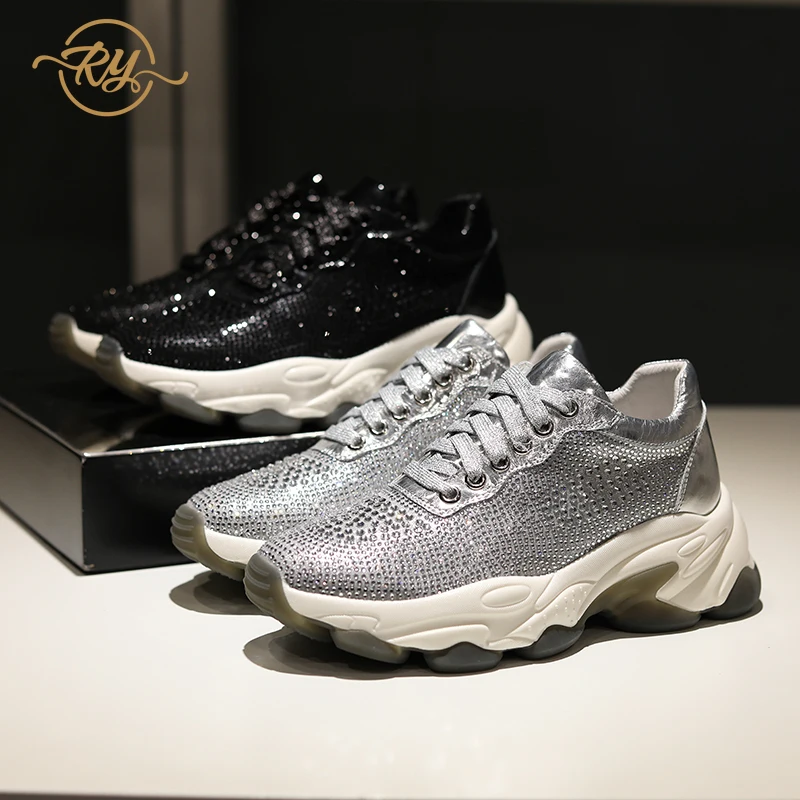 RY-RELAA Женские кроссовки 2018 модные туфли из натуральной кожи обувь на танкетке для