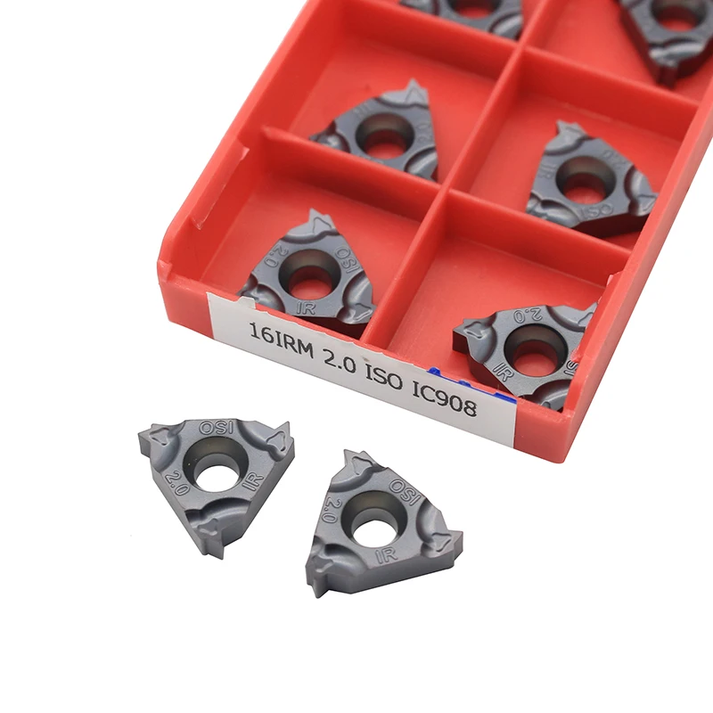 

16IRM 2.0 ISO IC908 10pcs Carbide Inserts 16IRM 2.0 ISO IC908 Plate CNC Threaded Blade Lathe Cutter Tool Turning Tools