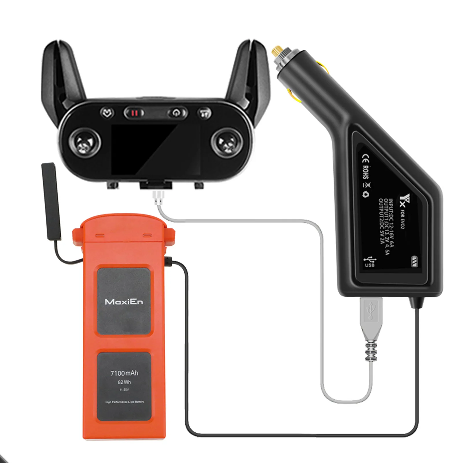 2 в 1 автомобильный адаптер зарядного устройства для пульта дистанционного