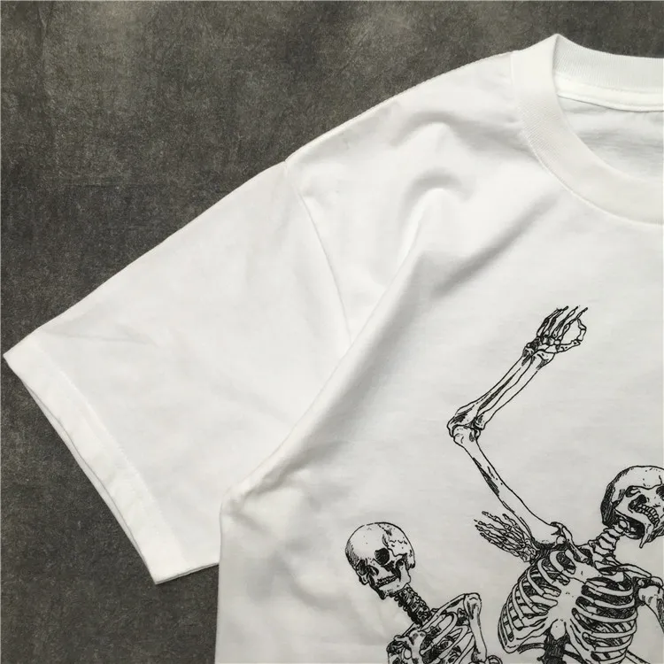 

Novelty 2020 Unisex New Skeleton Skull Deaf T Shirts T-Shirt Hip Hop Skateboard Street Cotton T-Shirts Tee Top kenye S-XXL #K52