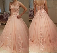 2021 sexy peach quinceanera ball gown dresses spaghetti straps sweet 16 hand made flowers tulle party prom dress corset back