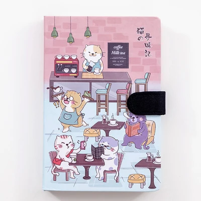 Kawaii записная книжка с магнитной пряжкой, записная книжка с милым котом, дневник с пулями, кавайные записные книжки, кавайные канцелярские школьные принадлежности - Цвет: B