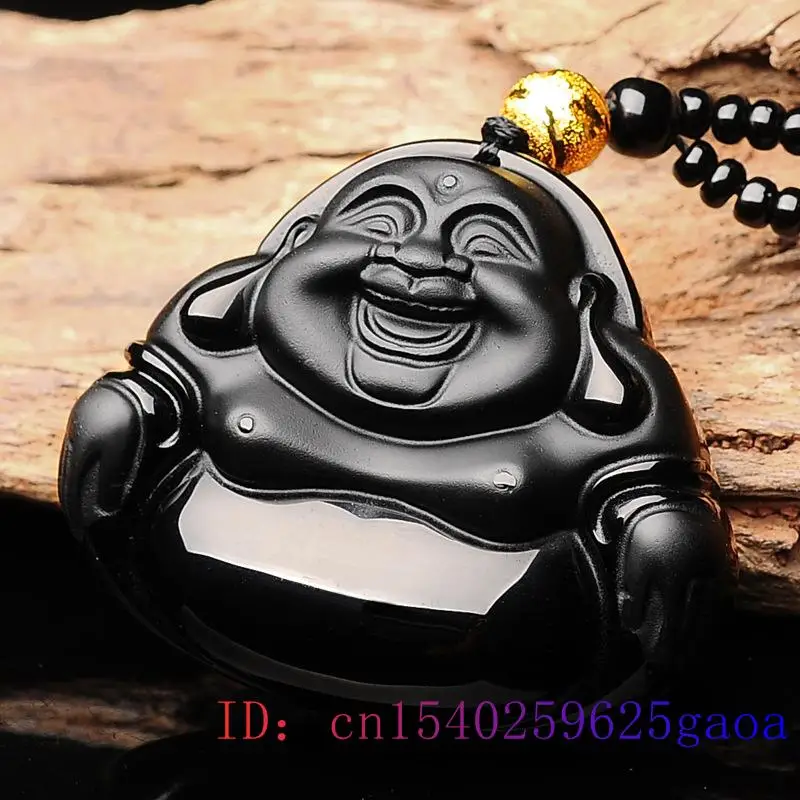 Ювелирные изделия из обсидиана подвеска Maitreya модный амулет Будда нефрит мужские