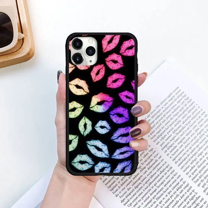 

Sexy lady make up Pink Red lips rolling Phone Cases for iPhone 11 12 pro XS MAX 8 7 6 6S Plus X 5S SE 2020 XR Luxury brand shell