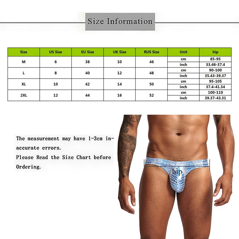 2020 мужские сексуальные яркие змеиная кожа дикие с низкой талией для мужчин гей