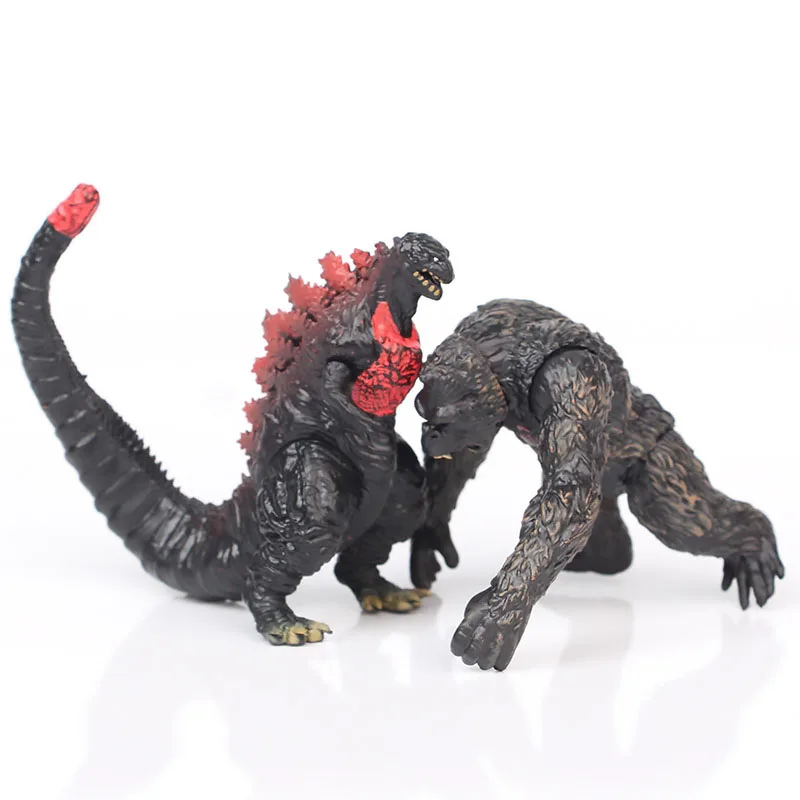 8pcsset 8cm mini new gojira vs king kong monsters red lotus godjia gojirasaurus dinosaurs action figure collect model kids toys free global shipping