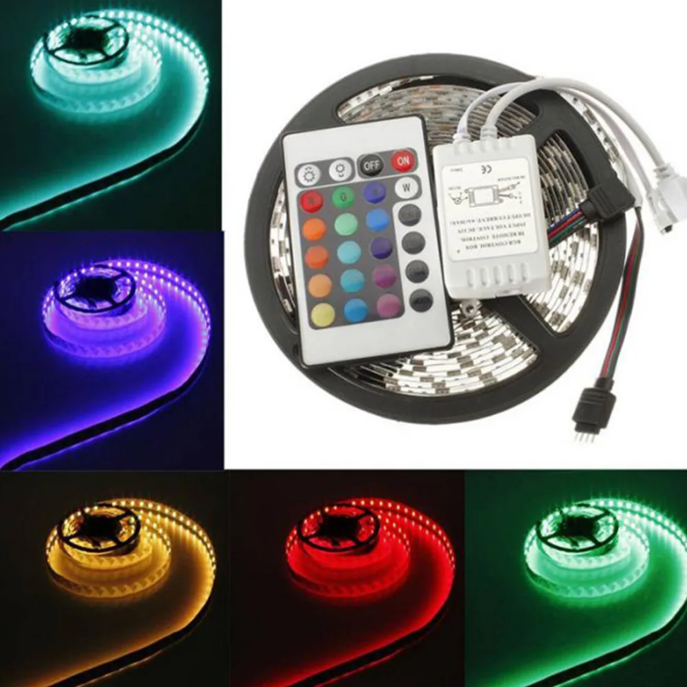 10 м 600 светодиодный S 3528 SMD RGB 2X5 м светодиодный свет полосы+ 44 Ключ ИК пульт дистанционного управления Прямая