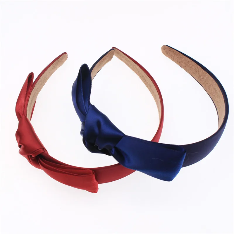 Простая гладкая повязка для волос с бантом мытья лица широкими краями модные