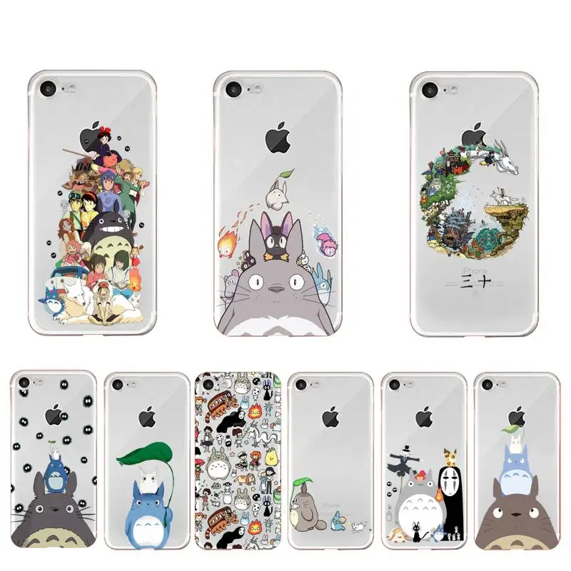 

Totoro Spirited Away Ghibli Miyazaki Phone Case For iPhone X XS MAX 6s 7 7plus 8 8Plus 5 5S SE 2020 XR 11 12pro max Clear Coque