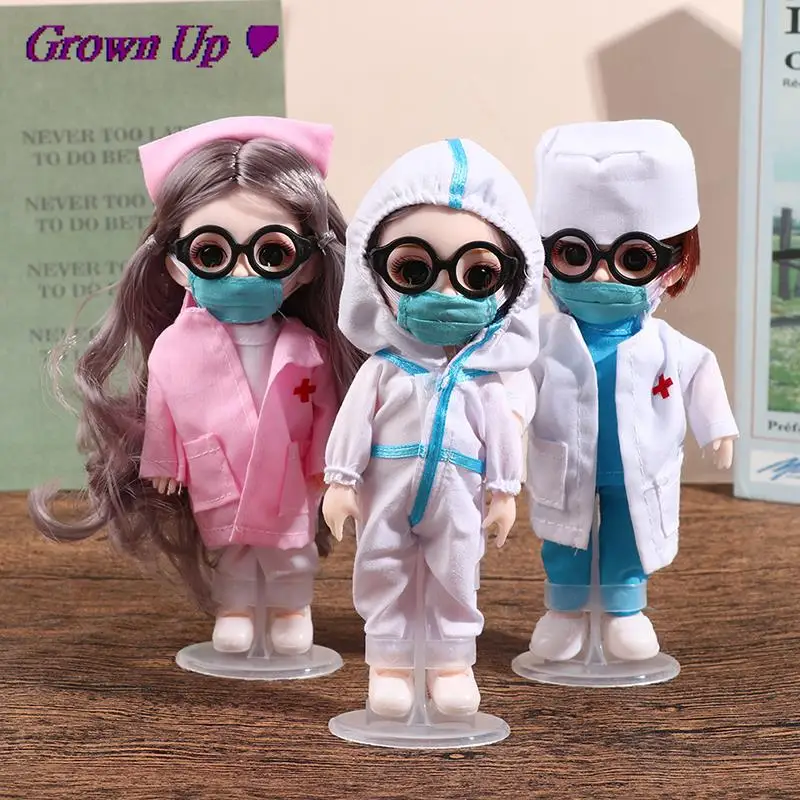 17 см игрушечная кукла сиамская белая одежда Ангел врач защитная медсестра