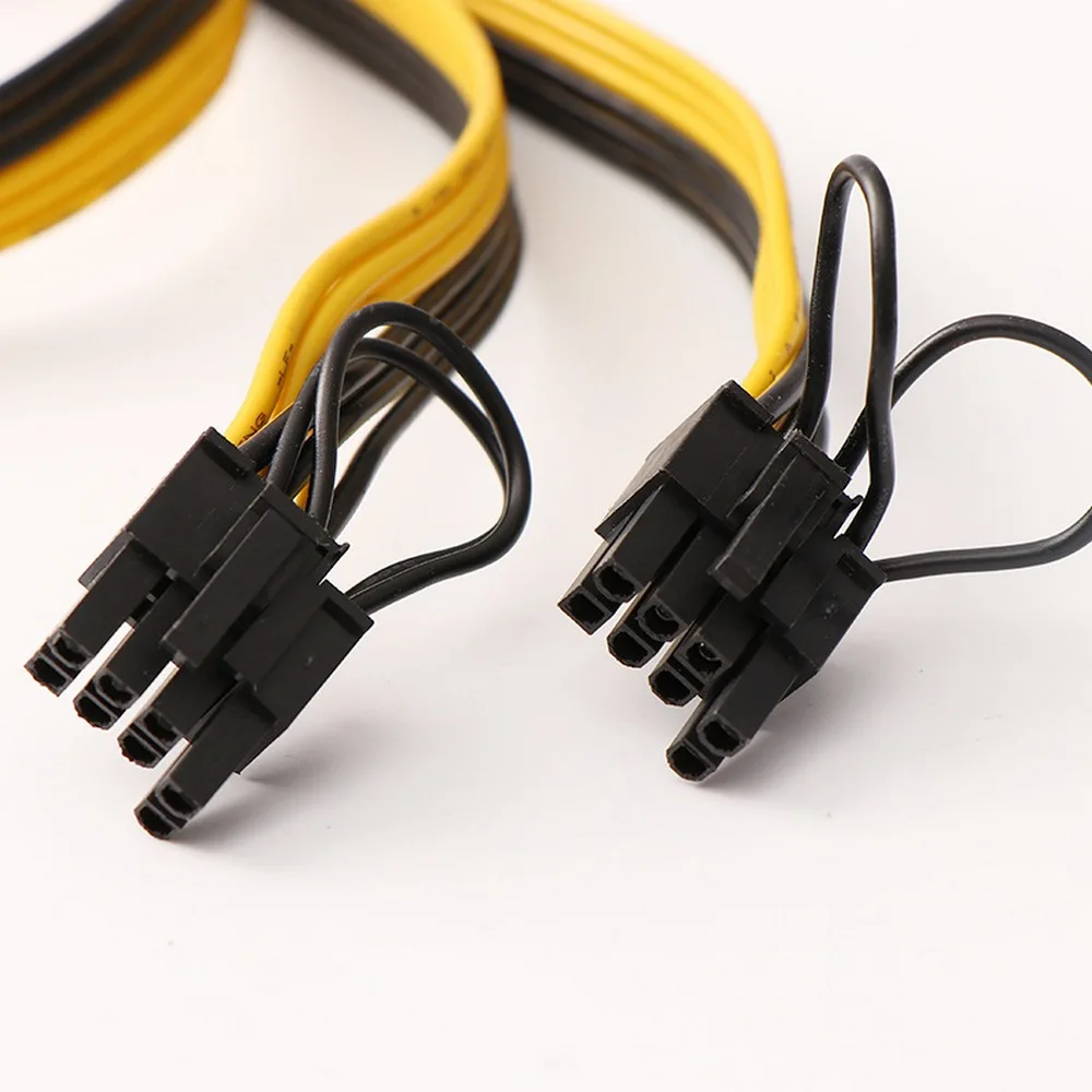 

10PCS PCI-Express 6Pin To Dual 8Pin 6+2Pin Adapter Cable Graphics GPU Video Power Cable 18AWG 40cm+20cm