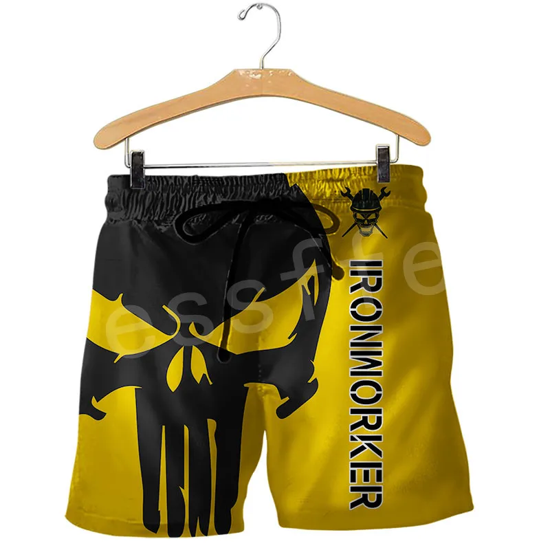 

Tessffel 2020Newest Worker Skull Electrician ironworker instrument Unisex Casual 3DPrint Summer funny Beach Shorts Short Pant A2