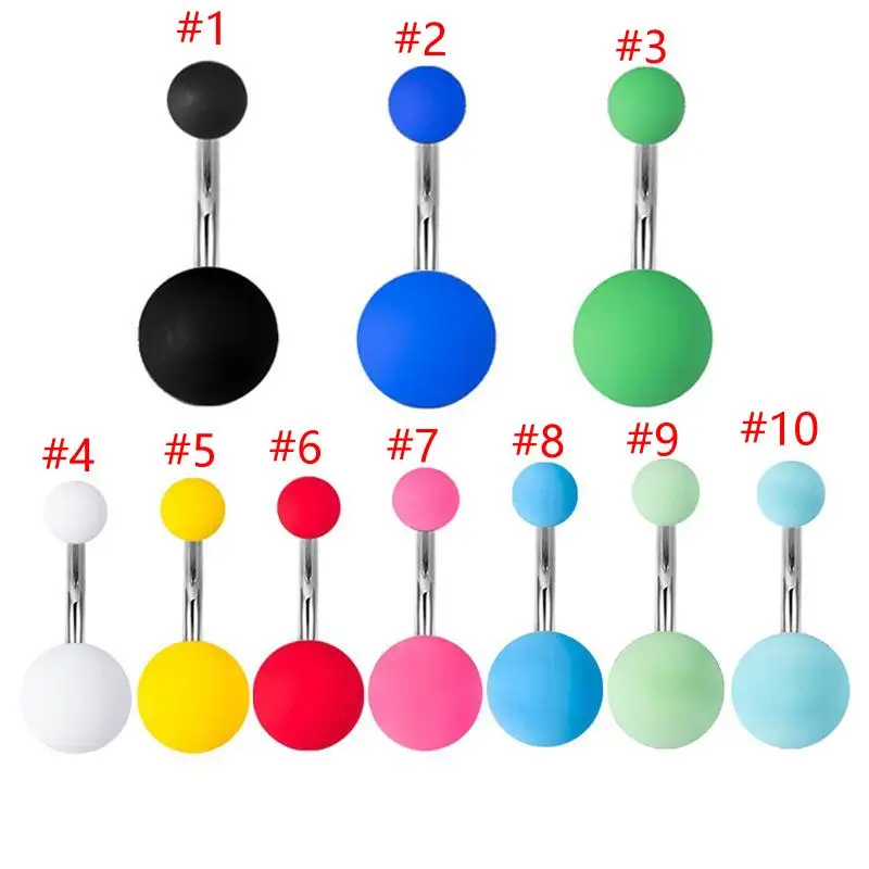 

Женское матовое кольцо для пирсинга живота, из нержавеющей стали, 14 г