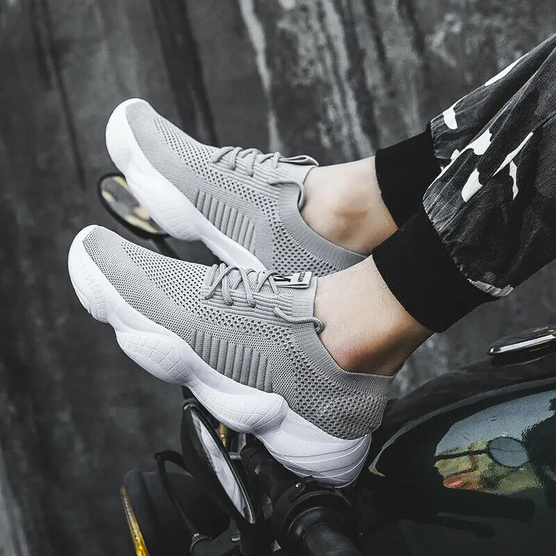 

2020 New Men Casual Shoes Comfortable Big Size Breathable Sports Male Sneakers Gray