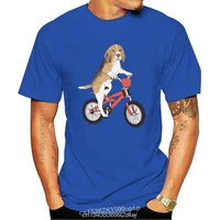beagle on a bike t shirt womens tee