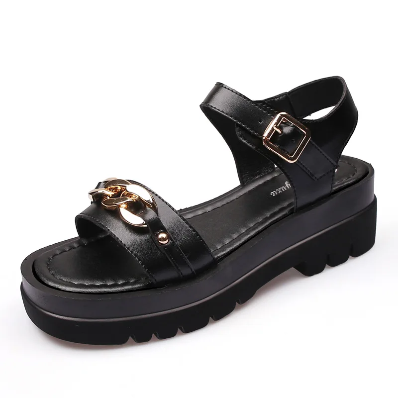 

Online Celebrity Sweet Sandal Female Summer Flat-bottomed Fairy Wind 2021 New Student Fashion Roman Platform Comfortable Sandals