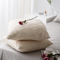 solid color sofa pillowcase wool knitted sofa cushion cover 50x50cm home decorative accessories square pillow without core