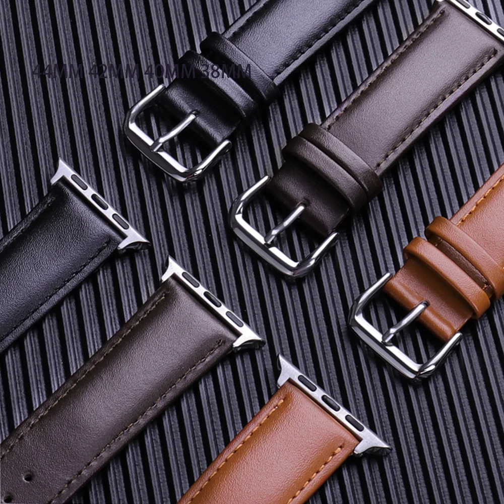 Real Leather Strap for Apple watch 76 se 44MM 40MM Business Band Watchband Bracelets Smart iWatch Series 543 42MM 38MM 45mm 41mm