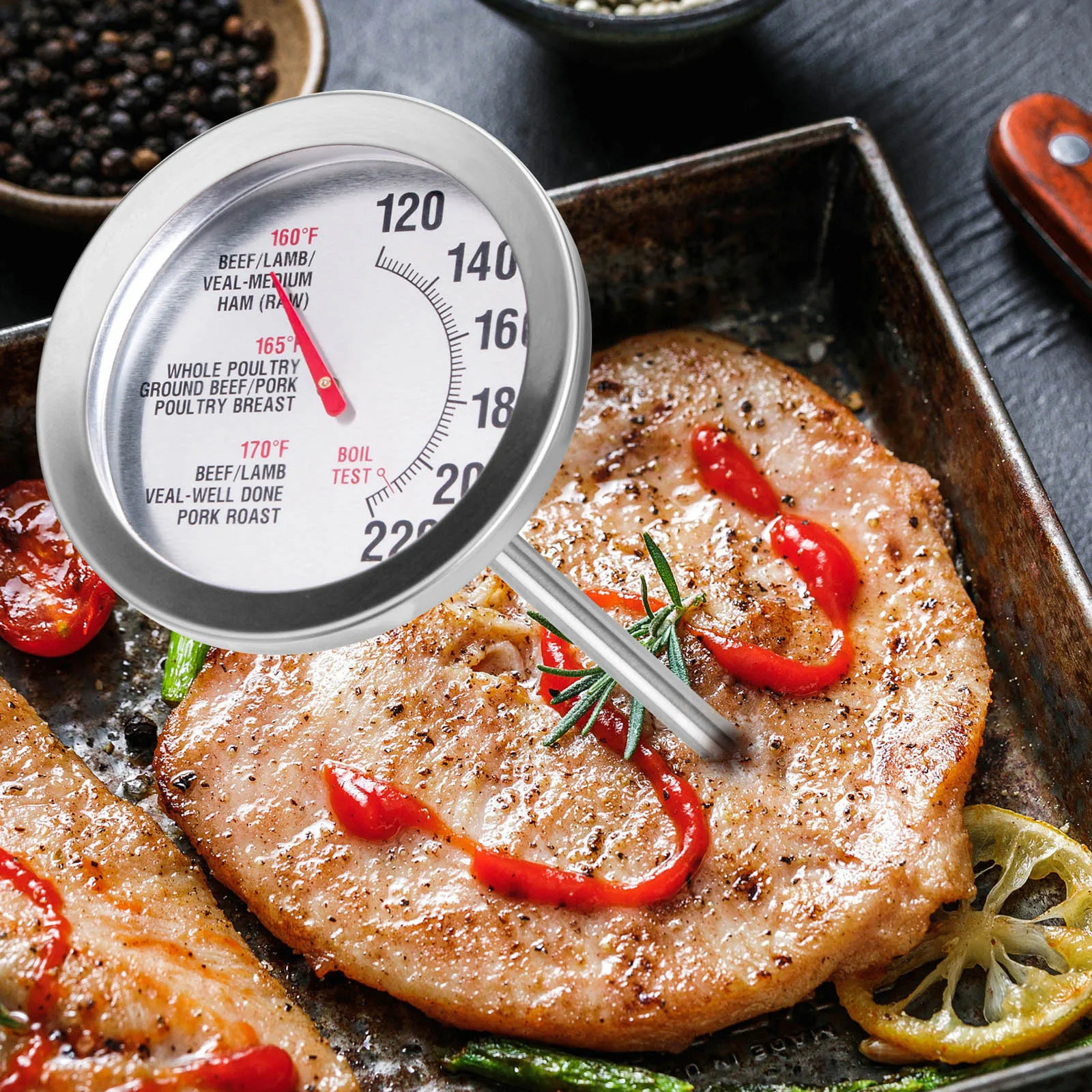 

Roasting Meat Thermometer T731 Oven Safe Large 2.5-Inch Easy-Read Face