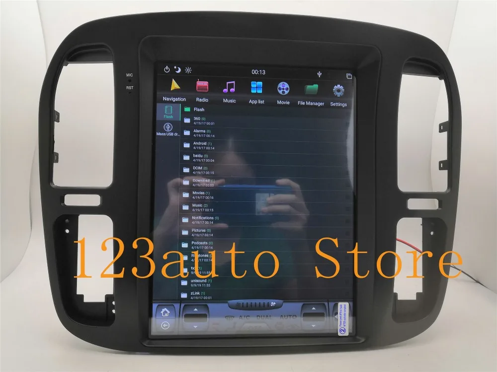 12,1 дюймов вертикальный PX6 Tesla стиль Android 8,1 автомобильный DVD gps навигационный плеер для TOYOTA LAND CRUISER LC100 LEXUS LX470 1999-2002