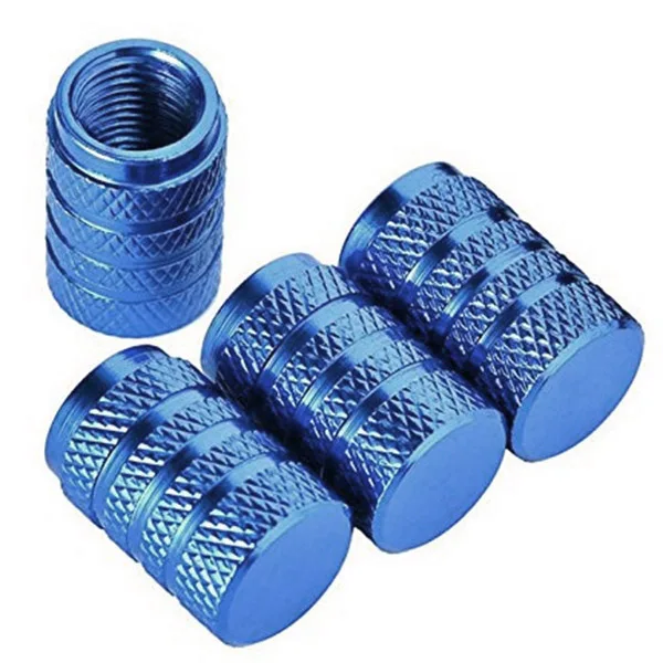 

5 pieces blue alloy car tire valve caps car valve Nut
