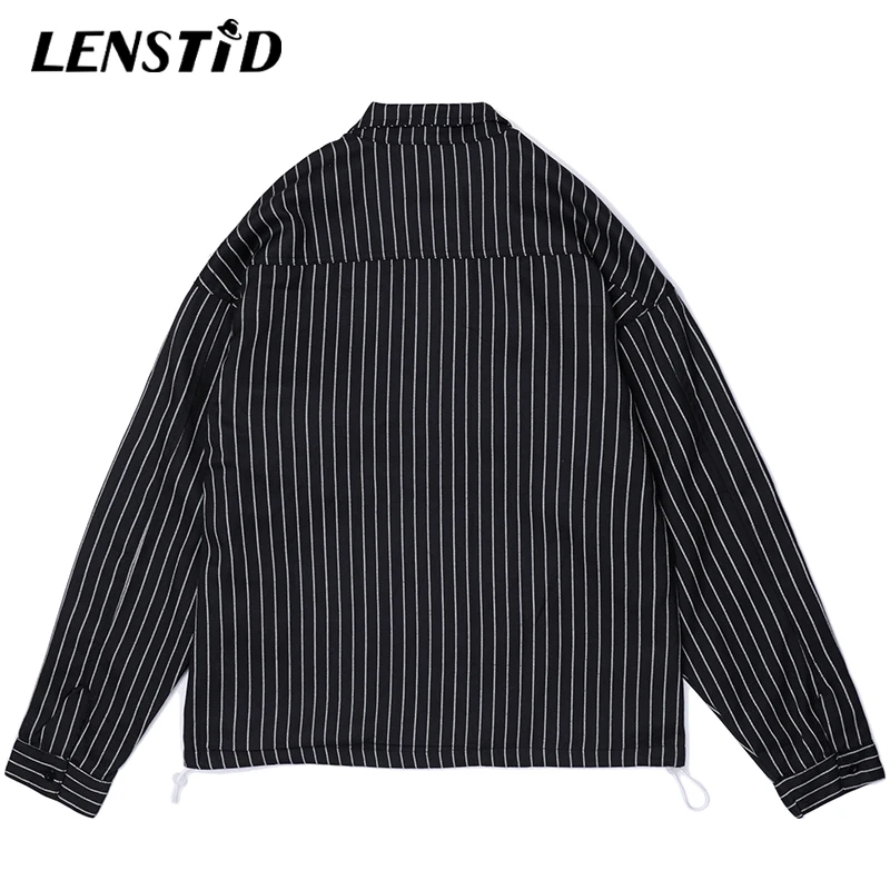 Мужская ветровка в полоску LENSTID винтажная спортивная куртка стиле Харадзюку