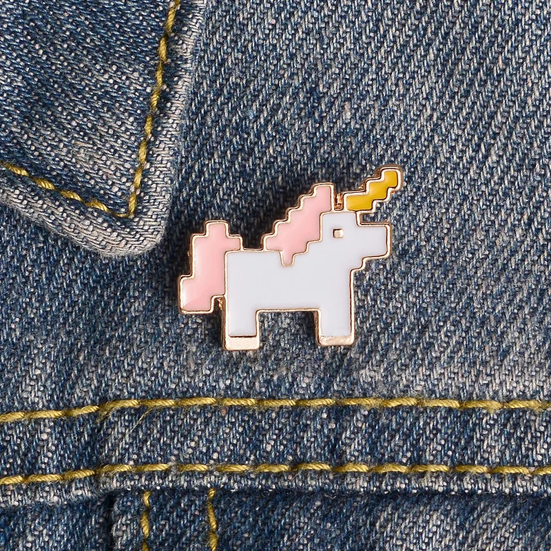 

New Product Recommendation Cartoon Cute Unicorn Alloy Brooch Fashion Creative Simple Small Animal Brooch Jewelry Children's Gift