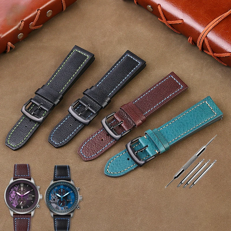 

Leather watch strap for citizen world of Warcraft co branded ca7073 / 7070 /7075 /7077 watchband 22mm Man's wristband bracelet