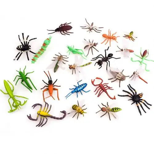 12pcs Random Style 12Pcs High Simulation Insect Animal Model Kids Early Education Toy Miniature Garden Decor figures figurines set - Цвет: 12pcs Random Style