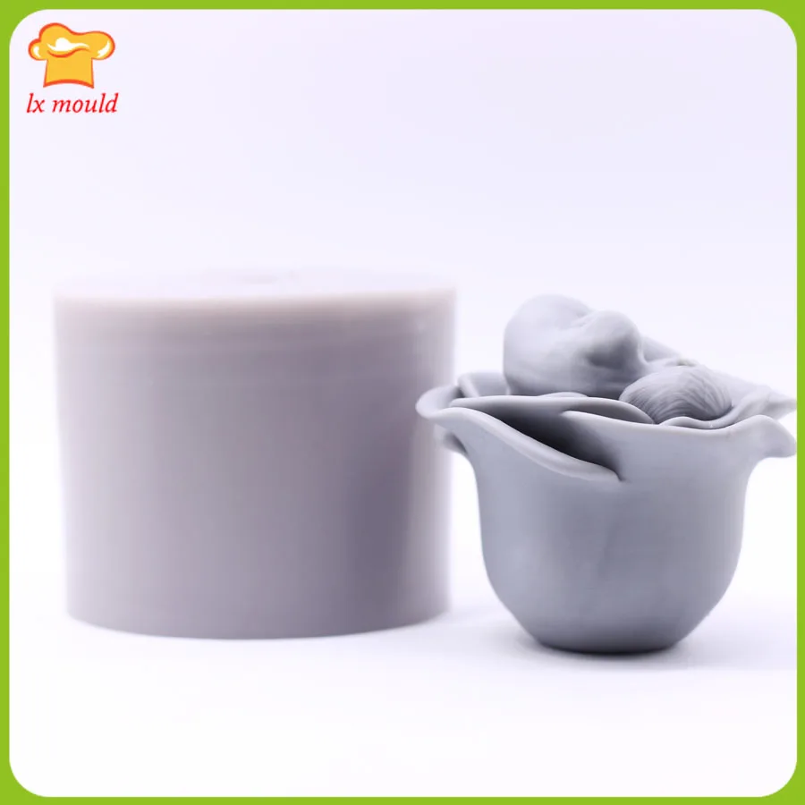 

LXYY New Rose & Sleeping Beauty Soap Candle Silicone Molds for Home Decoration Aromatherapy Gypsum Chocolate Silicone Moulds