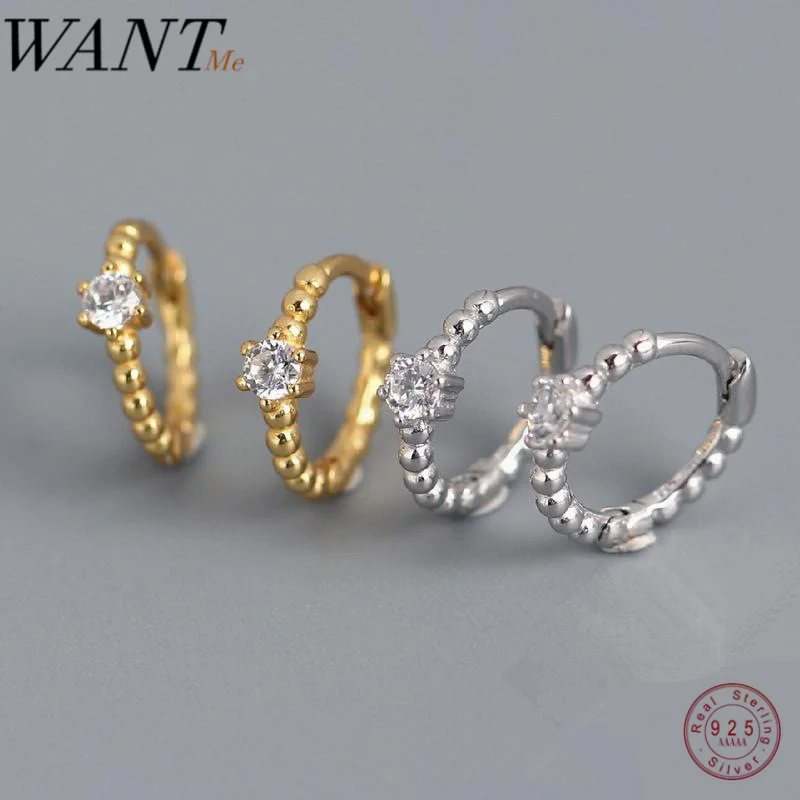 Женские серьги гвоздики WANTME из серебра 925 пробы с фианитами|Серьги-гвоздики| |