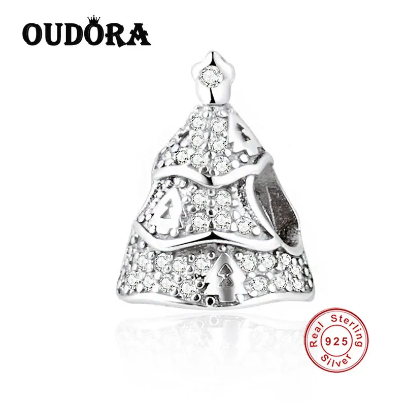 

Fit Pan Charms Bracelet Orignal 925 Sterling Silver Christmas Tree Charm Pendant Beads Women DIY Jewelry Berloque