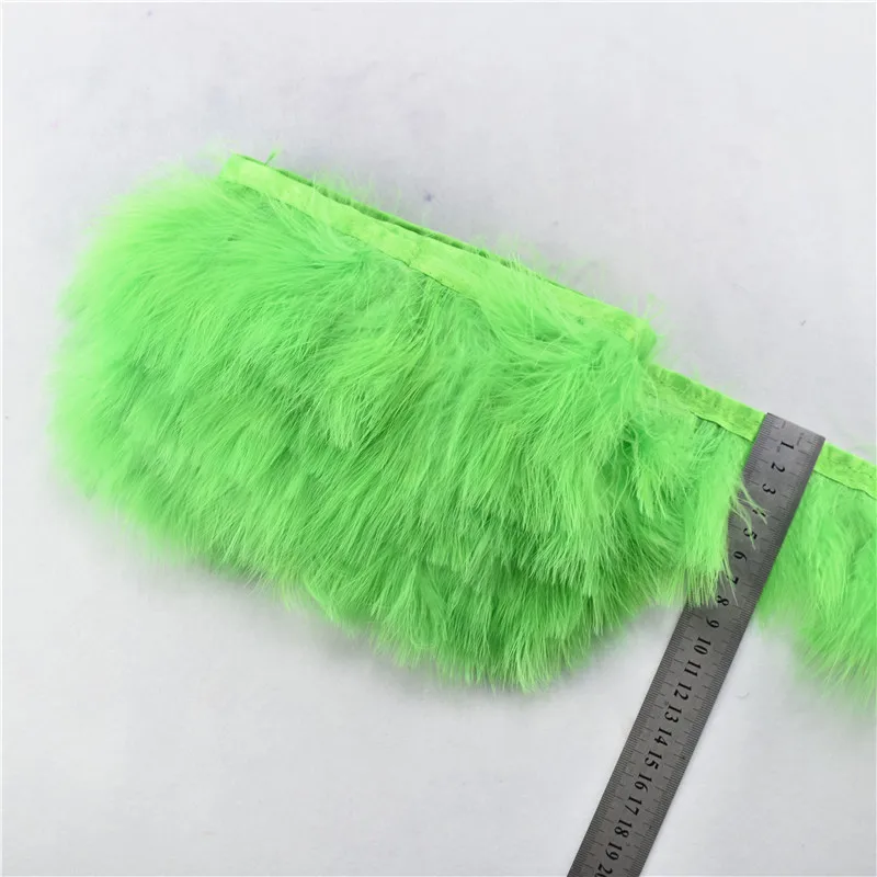 Apple Green 10 ярдов натуральный Пушистый Марабу перьевые кромки бахрома турецкие перья для ремесла ленты боа Свадебные украшения плащи - Цвет: Apple Green