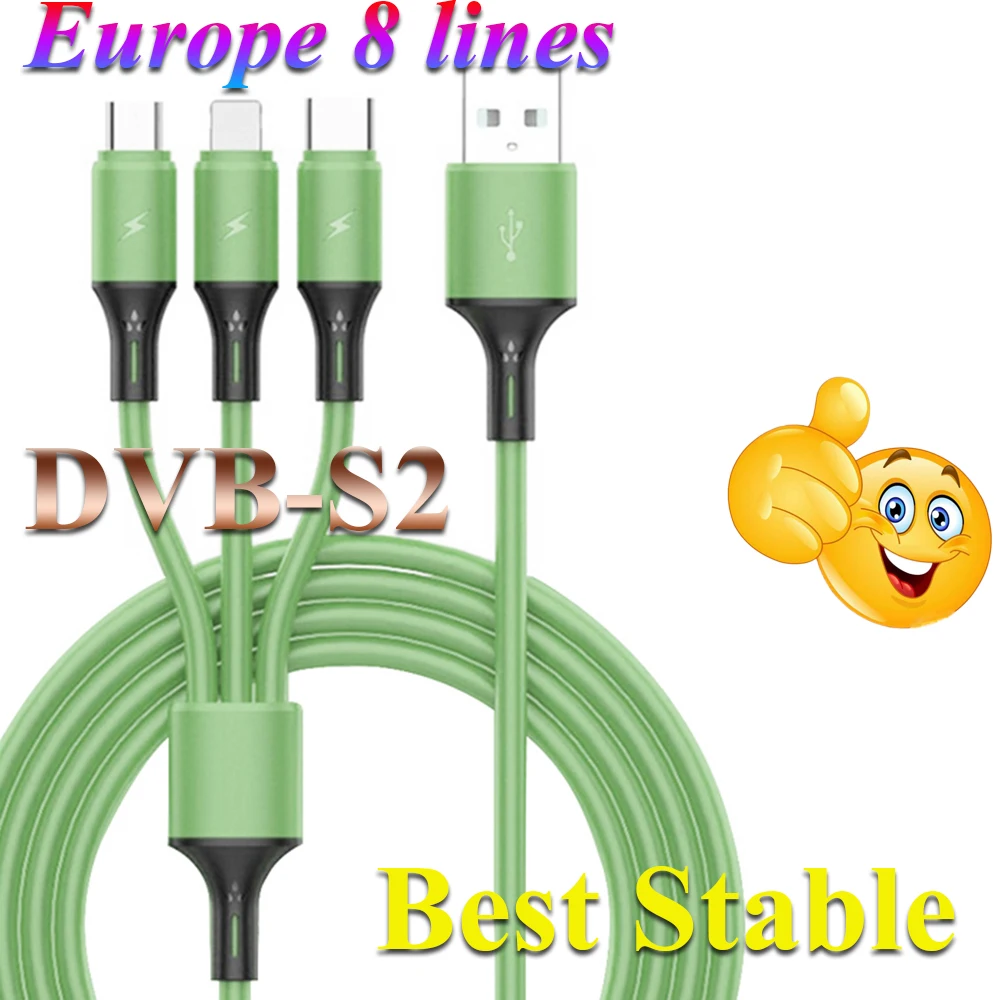 

DVB S2 Europe Stable Cable Cline HD TV 8 lines port dvbS2 usb take over supporta v9 IPS2 X800 X800S V7 V8 NOVA stable 8 Clines