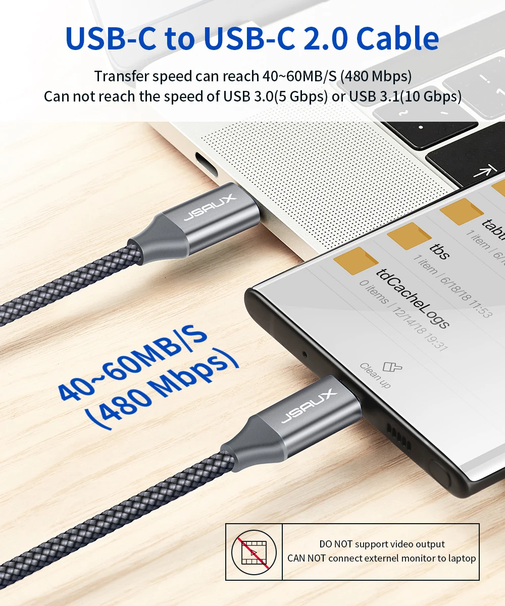 JSAUX 60 Вт USB C к usb type-C кабель PD QC 2,0/3,0 кабель для быстрой зарядки для Macbook samsung Google Pixel