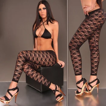 Sexy Floral Print Stylish Skinny Lace Hollow Out See-Through Elastic Bodycon 5