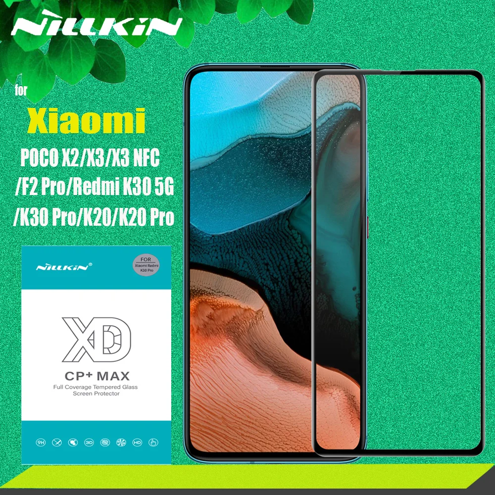 

for Xiaomi Poco X3 NFC X2 F2 Pro Tempered Glass Nillkin Full Coverage Safety Glass Screen Protector on Redmi K30 5G K20 Pro