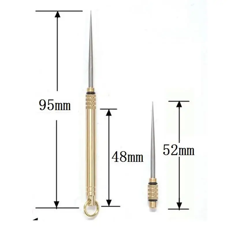 

9.5CM Titanium Toothpick Keychain Portable Brass Integrated Toothpicks Creative Portable Fruit Pick Toothpicks