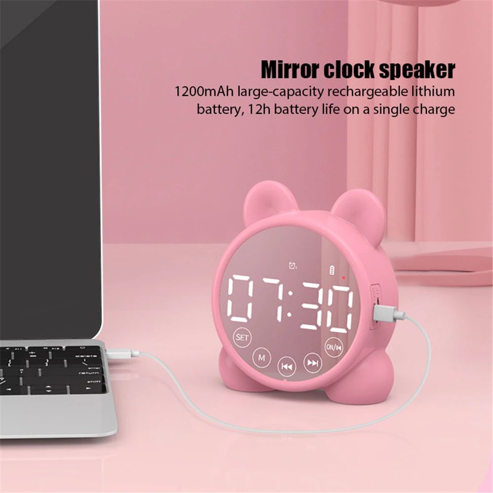 Беспроводной Bluetooth-динамик FM-радио звуковая коробка Настольный будильник