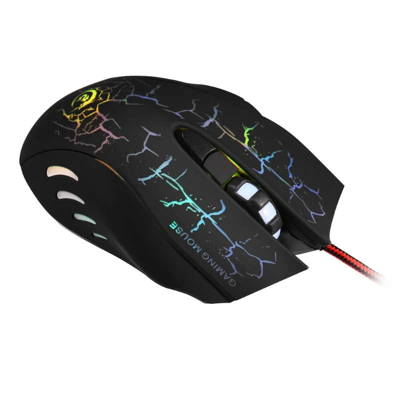 

J10 Three-Color Backlit Wired Game Mouse Keyboard Set Seven Color Luminous Keyboard English Version
