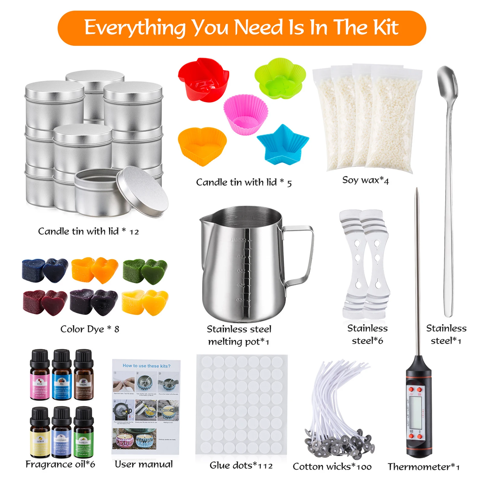 

DIY Aromatherapy Candle Making Kit DIY Scented Candle Supplies Gift Set Complete Handmade Candle Making Tool Set