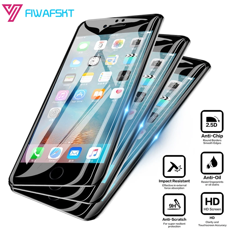 Закаленное защитное стекло 3 шт./лот 9H для iPhone 11 Pro Max XR X XS 7 8 6 Plus Защита экрана 6S