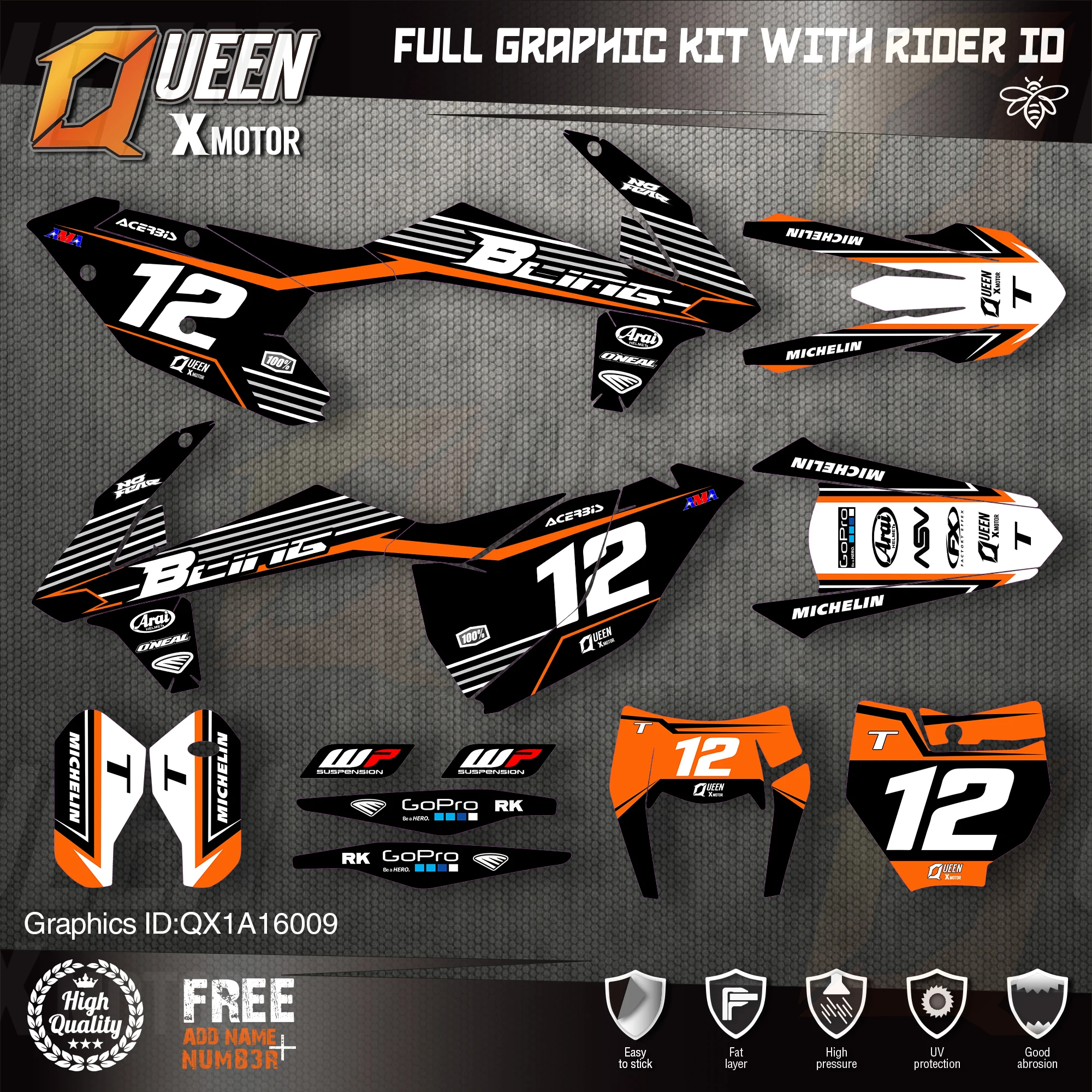Оригинальные графические наклейки QUEEN X MOTOR Team Набор наклеек для KTM 2016 2017 2018 SX SXF 2019