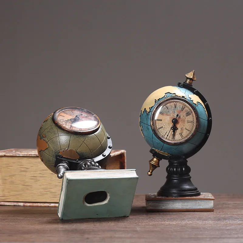 Американские ретро домашние украшения настольные часы в форме глобуса