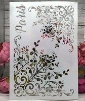 a4 paris flower edge diy layering stencils wall painting scrapbook coloring embossing album decorative paper card template
