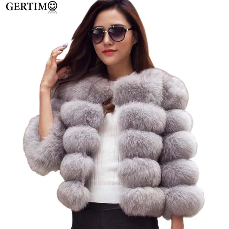 2022 Winter Top Fashion Pink FAUX Fur Coat S-3XL Mink Coats WomenElegant Thick Warm Outerwear Fake Fur Woman Jacket Outerwear