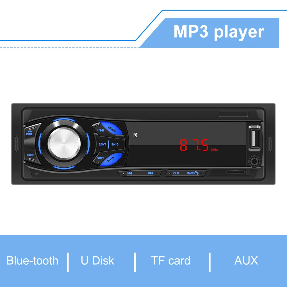 Автомобильное радио MP3 аудио 12 в Bluetooth-совместимый стереоплеер FM AUX/USB/TF In Dash